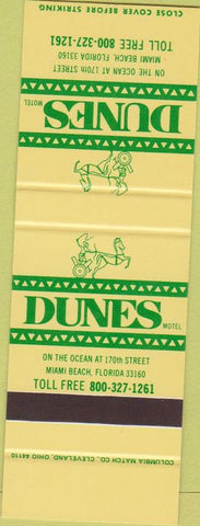Matchbook Cover - Dunes Motel Miami Beach FL SAMPLE