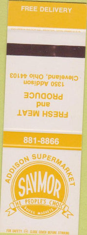 Matchbook Cover - Savmor Super Markets Cleveland OH SAMPLE