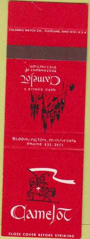 Matchbook Cover - Camelot Restaurant Bloomington MN SAMPLE
