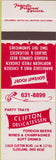 Matchbook Cover - Clifton Deli Cleveland OH BBQ
