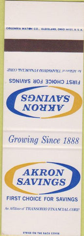 Matchbook Cover - Akron Savings Bank OH SAMPLE