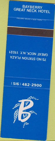 Matchbook Cover - Bayberry Great Neck Hotel NY SAMPLE