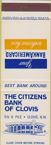 Matchbook Cover - Citizens Bank of Clovis NM SAMPLE