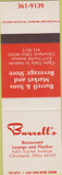 Matchbook Cover - Burrell's Restaurant Cleveland OH SAMPLE