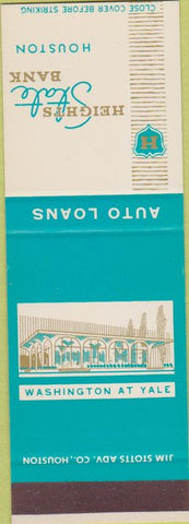 Matchbook Cover - Heights State Bank Houston TX SAMPLE