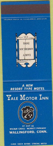Matchbook Cover - Yale Motor Inn Wallingford CT SAMPLE