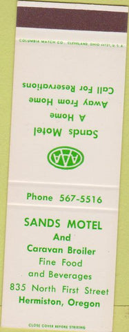 Matchbook Cover - Sands Motel Hermiston OR SAMPLE