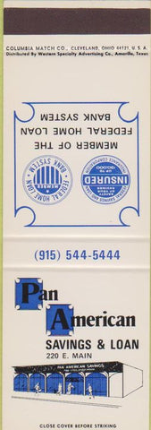 Matchbook Cover - Pan American Savings Loan SAMPLE