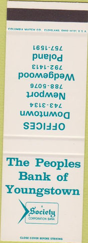 Matchbook Cover - Peoples Bank of Youngstown OH SAMPLE