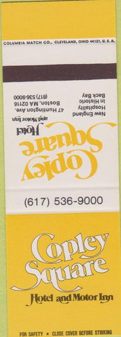 Matchbook Cover - Copley Square Hotel Boston MA SAMPLE