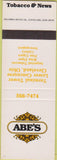 Matchbook Cover - Abe's Cleveland OH SAMPLE