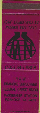 Matchbook Cover - N and W Roanoke Credit Union VA SAMPLE