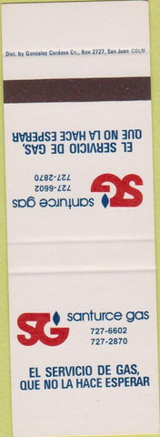 Matchbook Cover - Santurce Gas Puerto Rico SAMPLE