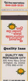 Matchbook Cover - Quality Inn Pentagon City Arlington VA SAMPLE