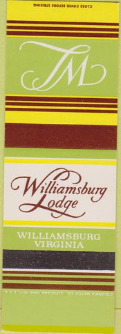 Matchbook Cover - Williamsburg Lodge VA SAMPLE