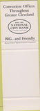 Matchbook Cover - National City Bank of Cleveland OH SAMPLE