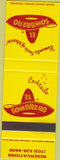 Matchbook Cover - El Sombrero  Mexican Food Falls Church VA SAMPLE