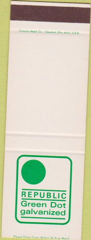 Matchbook Cover - Republic Green Dot Galvanized
