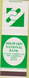 Matchbook Cover - Broward National Bank Fort Lauderdale FL SAMPLE