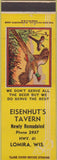 Matchbook Cover - Eisenhut's Tavern Lomira WI