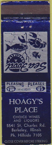 Matchbook Cover - Hoagy's Place Berkeley IL