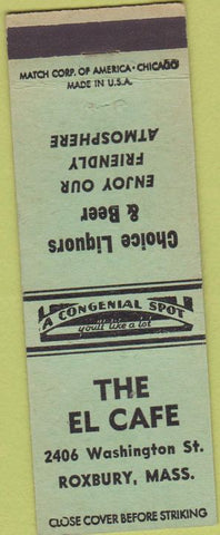 Matchbook Cover - The El Cafe Roxbury MA