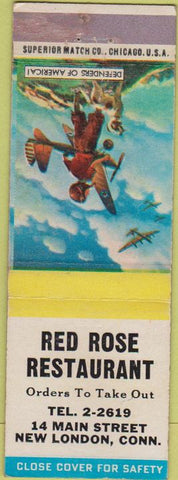 Matchbook Cover - Red Rose Restaurant New London CT