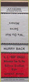Matchbook Cover - AJ Red Engels Silver Dollar Bar Ghent MN