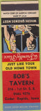 Matchbook Cover - Bob's Tavern Cedar Rapids IA