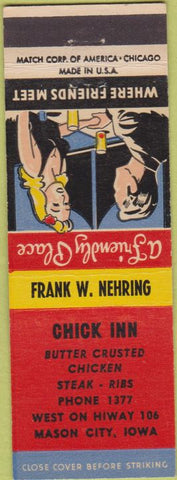 Matchbook Cover - Chick Inn Mason City IA