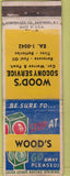 Matchbook Cover - Wood's Socony oil gas WEAR