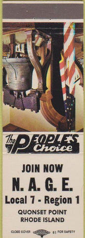 Matchbook Cover - National Assoc Government Employees Navy Quonset Point RI