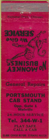 Matchbook Cover - Portsmouth NH Cab Stand WEAR