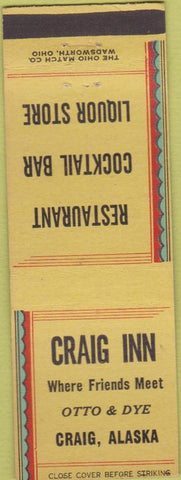 Matchbook Cover - Craig Inn Craig AK