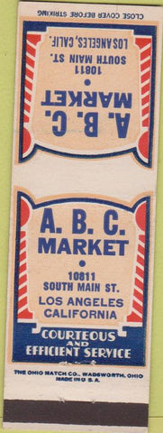 Matchbook Cover - ABC Market Los Angeles CA grocery