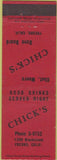 Matchbook Cover - Chick's Fresno CA