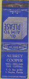 Matchbook Cover - Aubrey Cooper Well Drilling East Naples FL WEAR