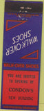 Matchbook Cover - Walk Over Shoes Condon's