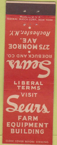 Matchbook Cover - Sears Roebuck Co Rochester NY farm building