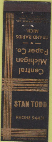 Matchbook Cover - Central Michigan Paper Co Grand Rapids MI