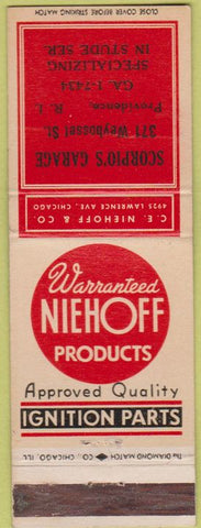 Matchbook Cover - Niehoff Ignition Products Providence RI WEAR