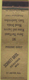 Matchbook Cover - Schmitt Bros Kenosha WI