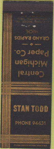 Matchbook Cover - Central Michigan Paper Co Grand Rapids MI WEAR