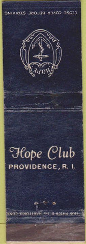 Matchbook Cover - Hope Club Providence RI