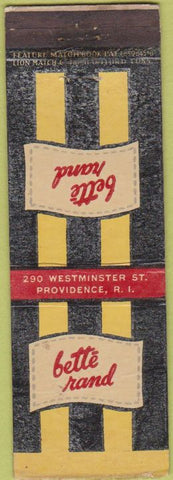Matchbook Cover - Bette Rand Providence RI feature WEAR women's clothes