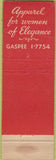 Matchbook Cover - Bette Rand Providence RI feature WEAR women's clothes