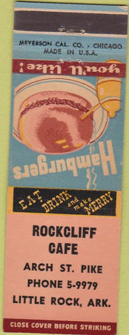 Matchbook Cover - Rockcliff Cafe Little Rock AR
