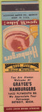 Matchbook Cover - Grayce's Hamburgers Detroit MI