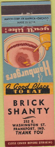 Matchbook Cover - Brick Shanty Frankfort IN