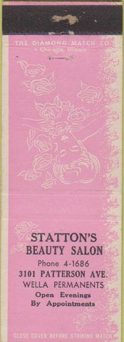 Matchbook Cover - Statton's Beauty Salon Wella Perms